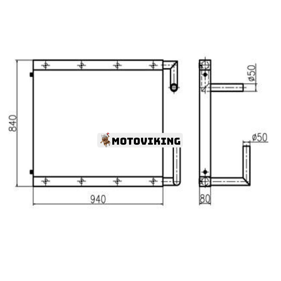 För Hitachi grävmaskin EX300-2 EX300-3 EX300-3C EX310H-3C hydraulisk oljekylare 4320516