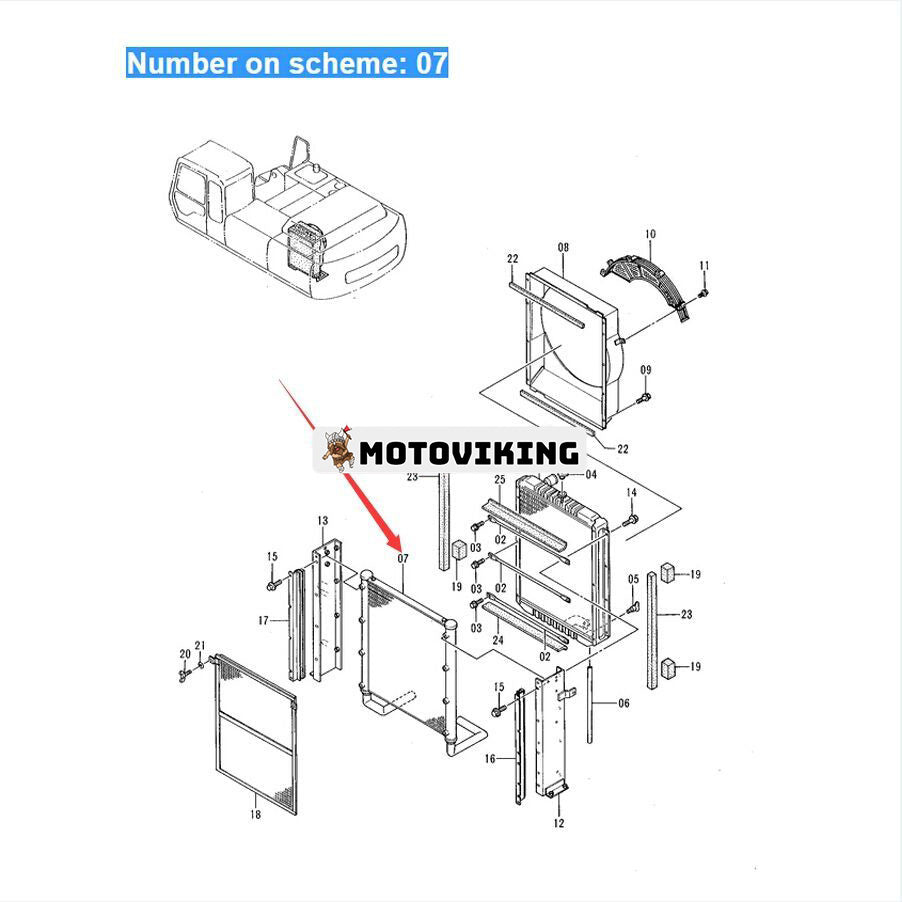 För Hitachi grävmaskin EX300-2 EX300-3 EX300-3C EX310H-3C hydraulisk oljekylare 4320516