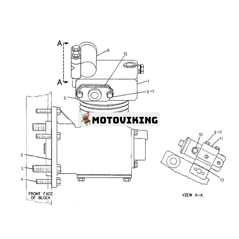 Bromsluftkompressor 0R-2891 7E-8541 2W-9270 0R-8256 för Caterpillar CAT Engine 3304 3306 Lastare 936 950B G936