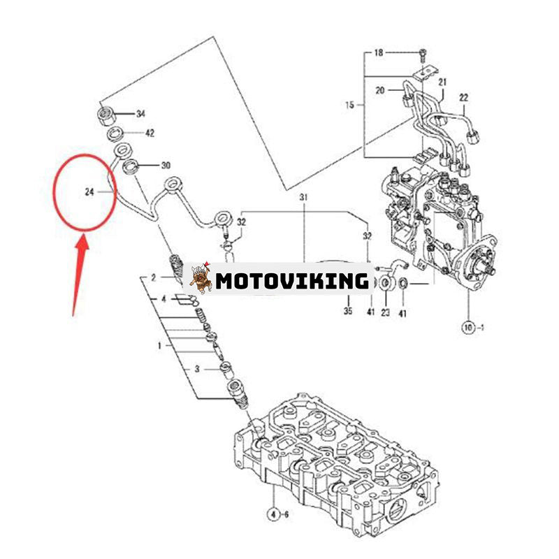 Returrörsenhet 119515-59540 för Yanmar 3TNV70-AJUV motor Hitachi grävmaskin ZX17U-2 ZX17UNA-2