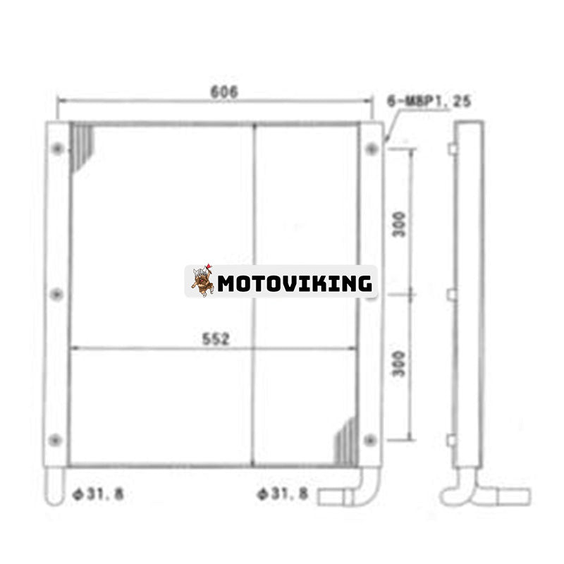 Oljekylare 2452U387S8 för Kobelco grävmaskin SK04-N2 SK045-N2 K905LC-II