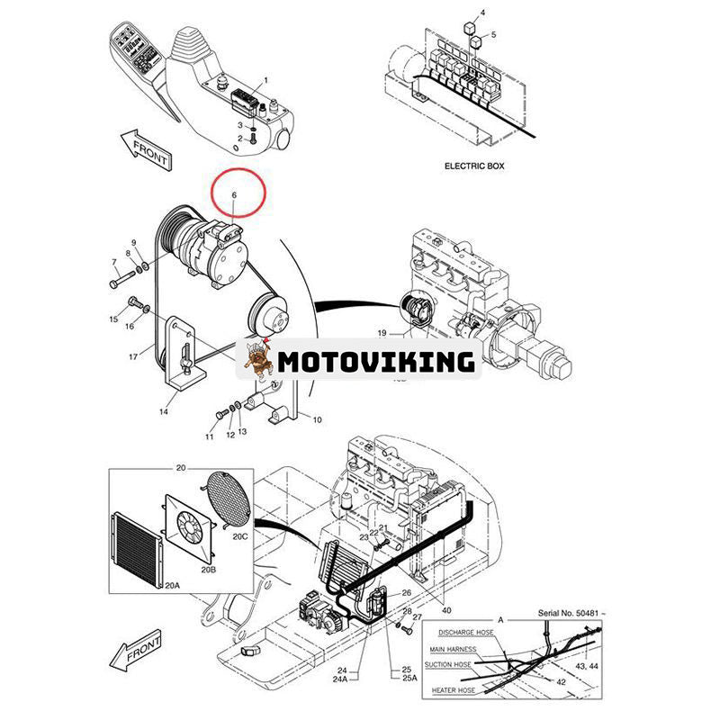 10PA15C A/C Kompressor 2208-6013A 2208-6013 för Doosan Komatsu SOLAR 130LC-V 130W-V 220LC-V 290LC-V