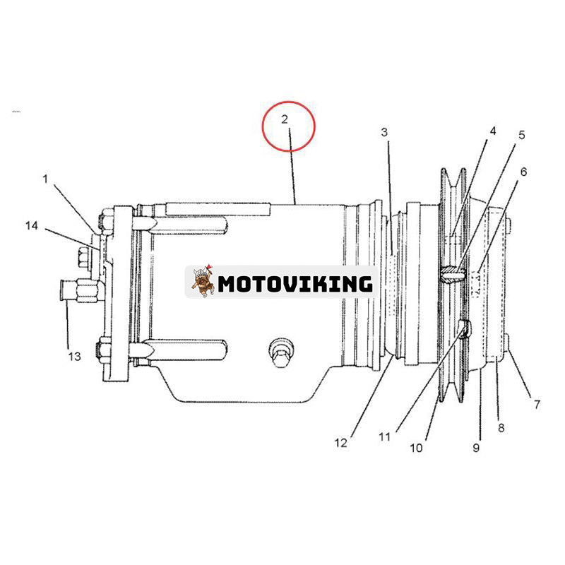 A/C Kompressor 2P8232 för Caterpillar CAT 988B 992C 815B 773 613C 651E 657E D4D D5