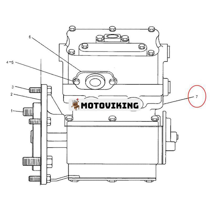 Luftbromskompressor 4P2975 för Caterpillar CAT D25D 816B 966C Lastbilslastare 3306 3304 Motor