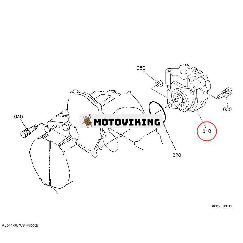 Hydraulpump K3511-36702 K3611-36702 för Kubota Engine D1105 Front Mover F2260 F2560 F2680 F2690 F2880 F3060 F3080 F3680