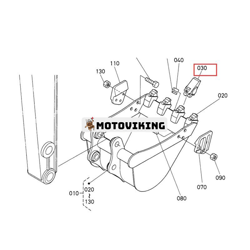 4 ST skoptand RD411-66860 för Kubota grävmaskin U50-3