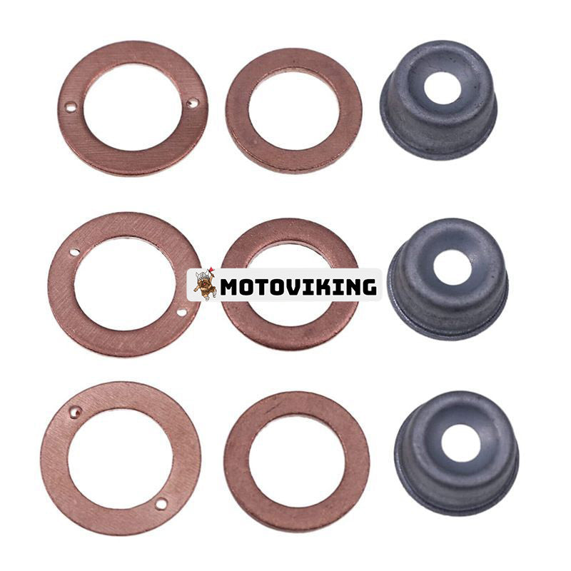 3-cylindrig injektortätningssats med värmesköld för Kubota-motor D722 D902 D1005 D1105 D1703 Bobcat-lastare S100 S150 S160 S175 S185 S70