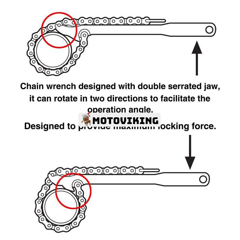 12 tums kraftig vändbar kedjenyckel för 1,5" till 6" diameter justerbar oljebränslefilter Kedjenyckel Rörkopplingar Verktyg Nyckel