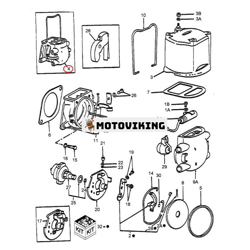 Front Mount Distributor 9N12100 för Ford New Holland Tractor 2N 8N 9N