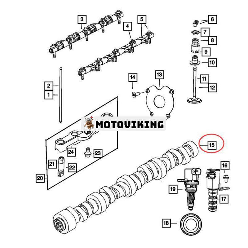 Motorkamaxel 53022263AF för 2009-22 Dodge Ram 1500 5,7L