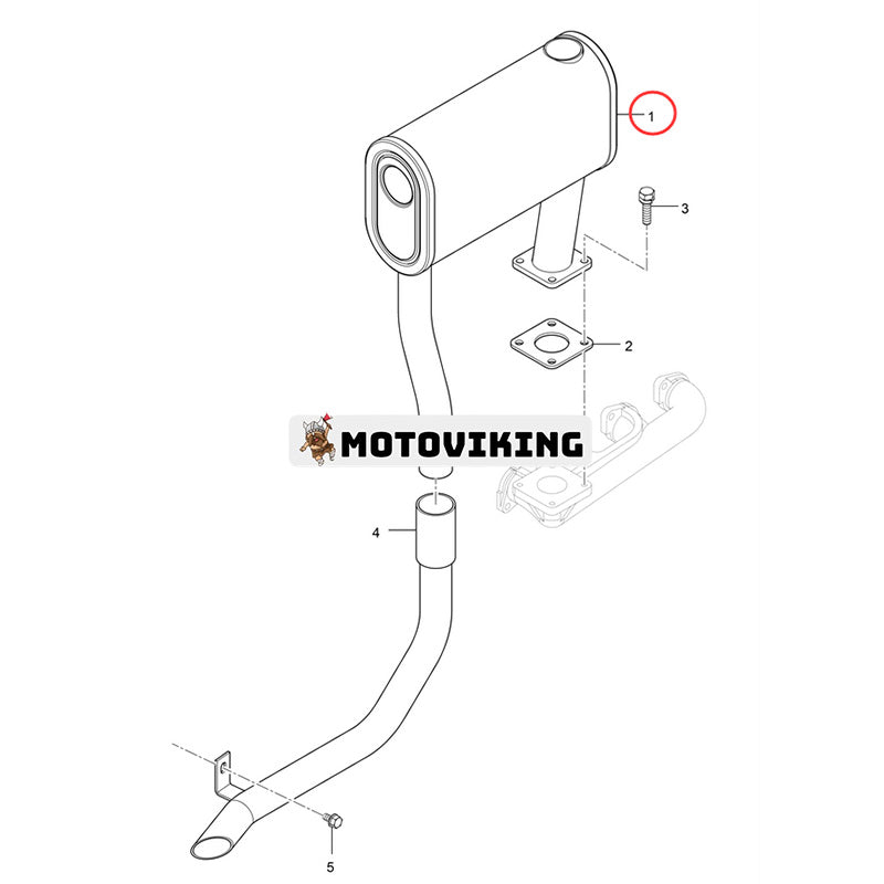 Avgasljuddämpare 7002922 för Bobcat kompakttraktor CT335 CT440 CT445 CT450