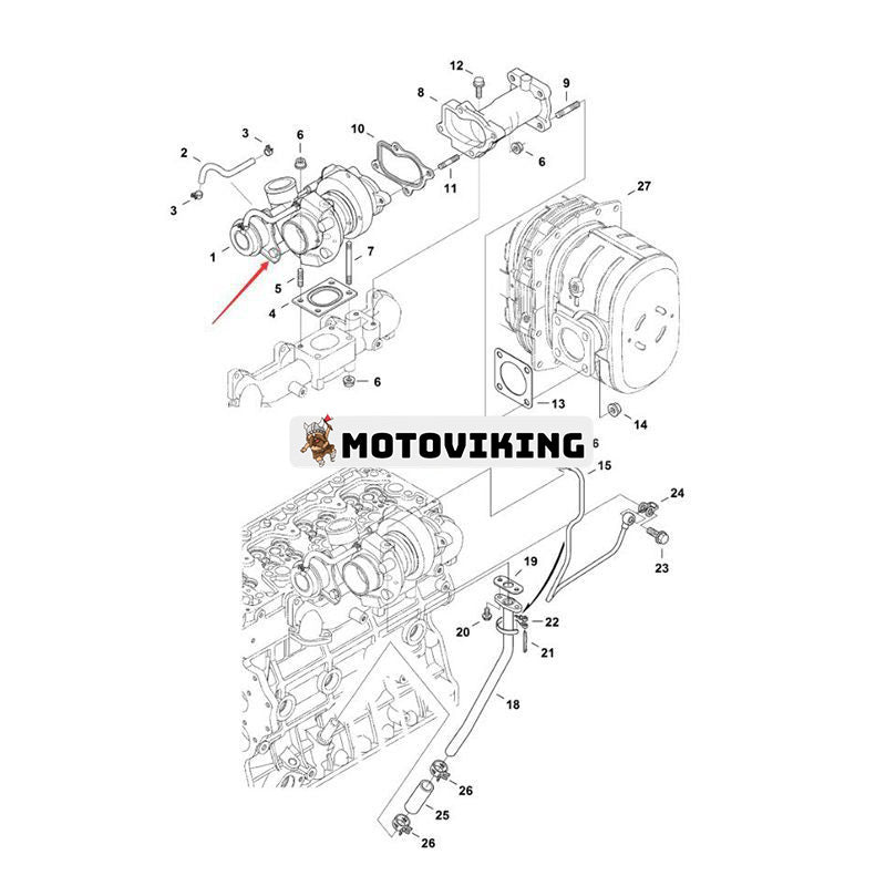 Turbo TD04HL4 Turboladdare 7024308 för Kubota Engine V3800 Bobcat A770 S750 S850 T750 T770 T870