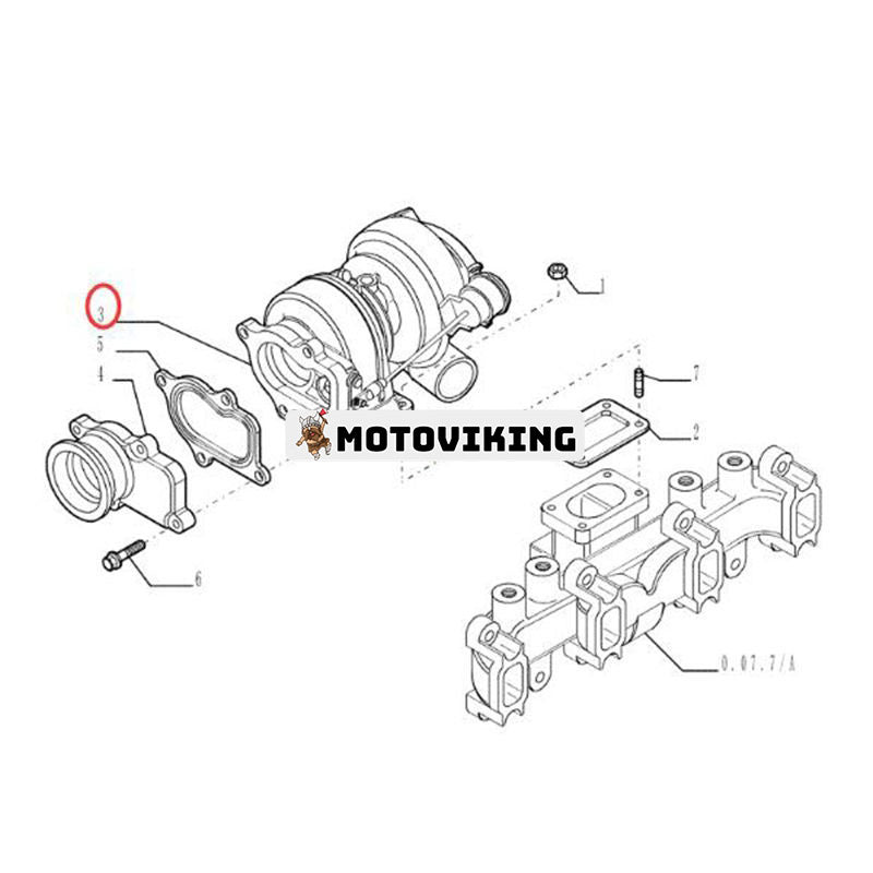 Turbo HX25W Turboladdare 2852068 för New Holland Grävmaskin B95 B95LR B95TC LB75.B M357 M427