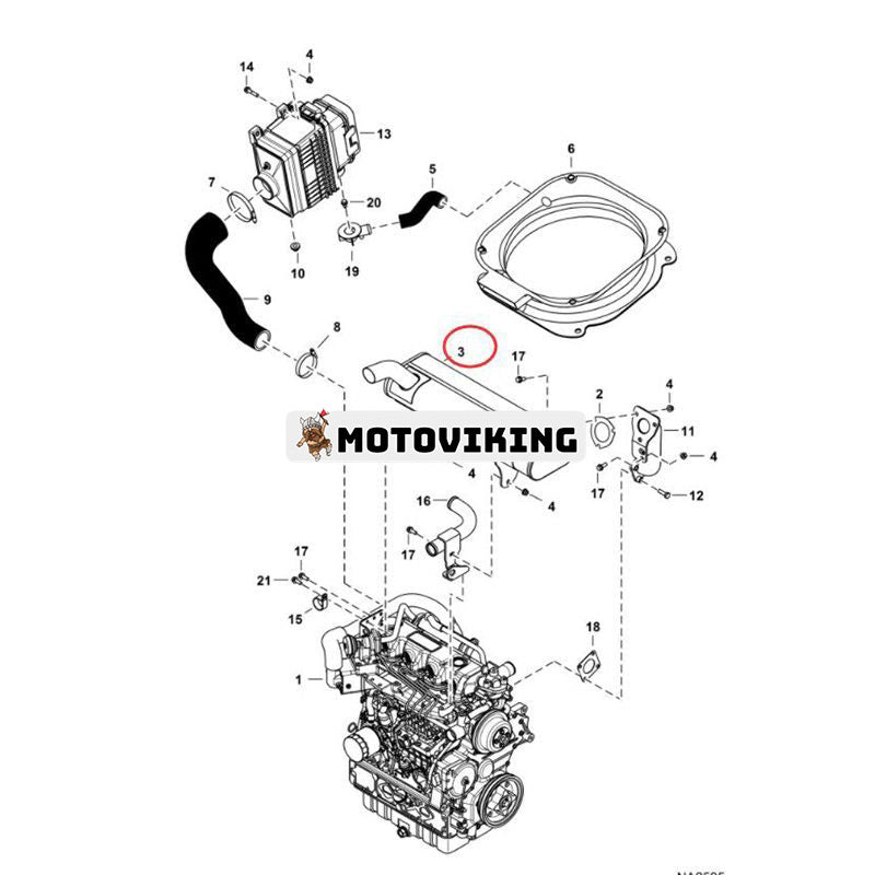 Avgasljuddämpare 7175098 7141744 för Bobcat A770 S750 S770 S850 T750 T770 T870 Lastare