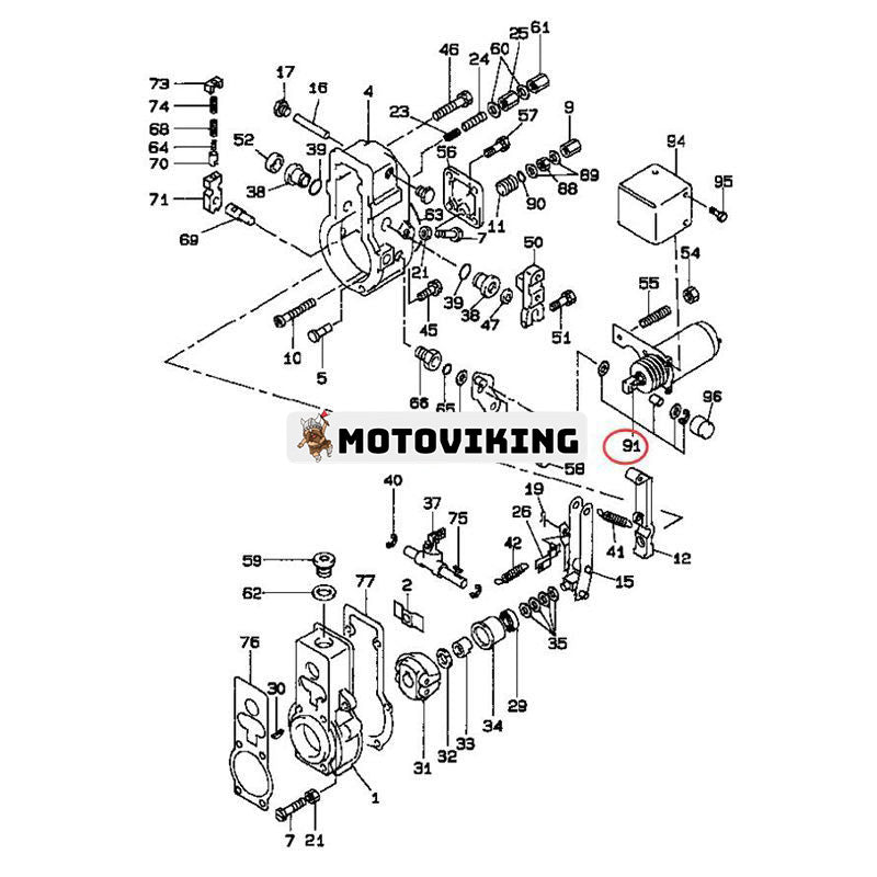 Stoppmagnetsats 19089-00610 för Mitsubishi Generator S4S-Y1DT61DG S4S-Y2DT65DG S4S-Y161DG