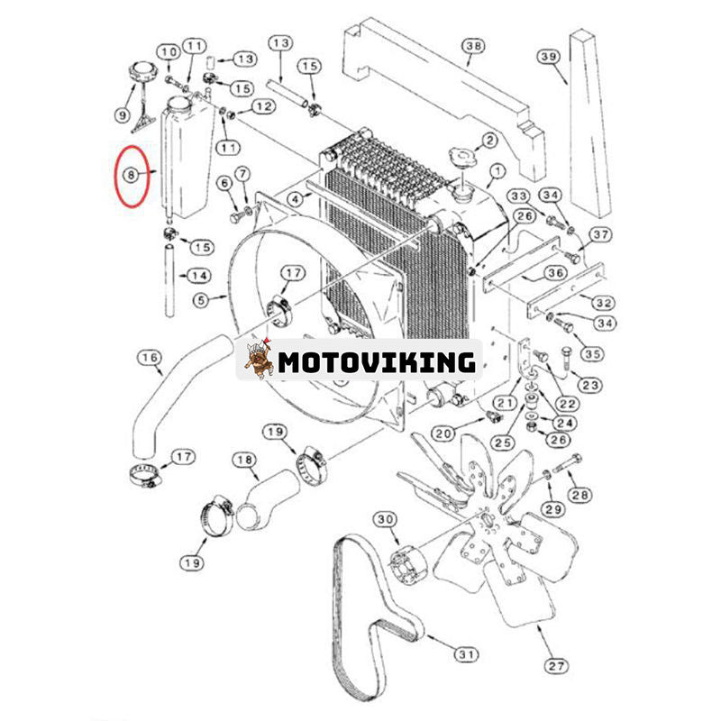 Reservoartank 131084A2 för New Holland traktorlastare U80 LV80