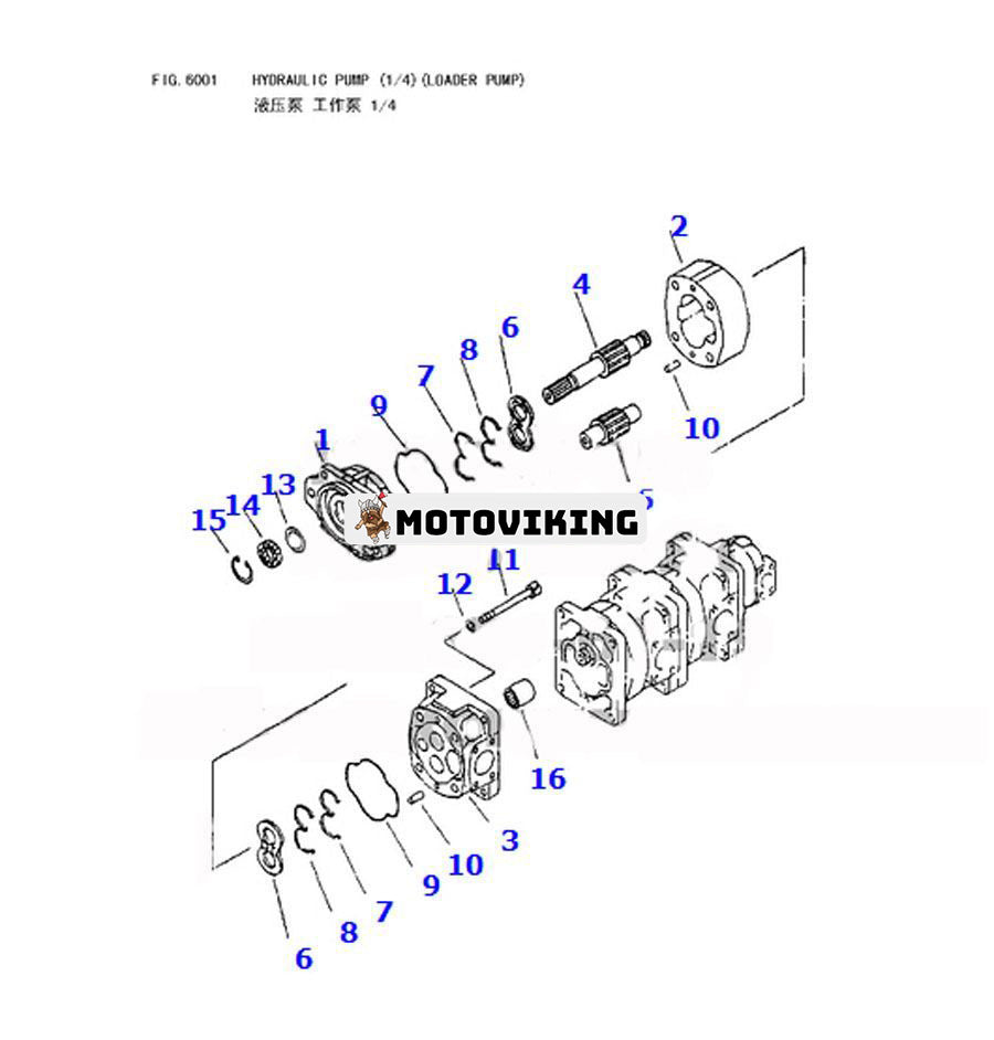 För Komatsu hjullastare WA380-3 WA380-DZ-3 Hydraulpump Ass'y 705-55-34190