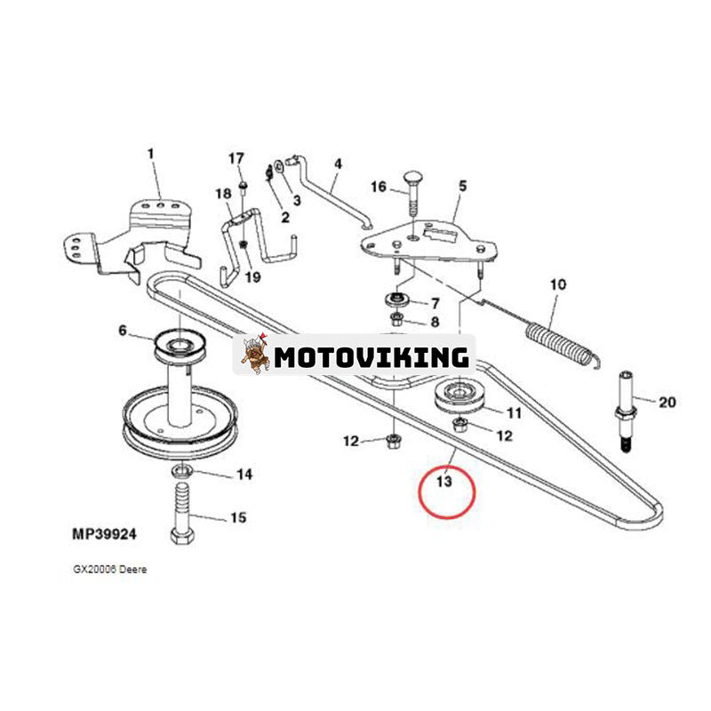 Transmission Drivrem GX20006 för John Deere L105 L107 L108 L110 L111 L118 L120 L130 L2048