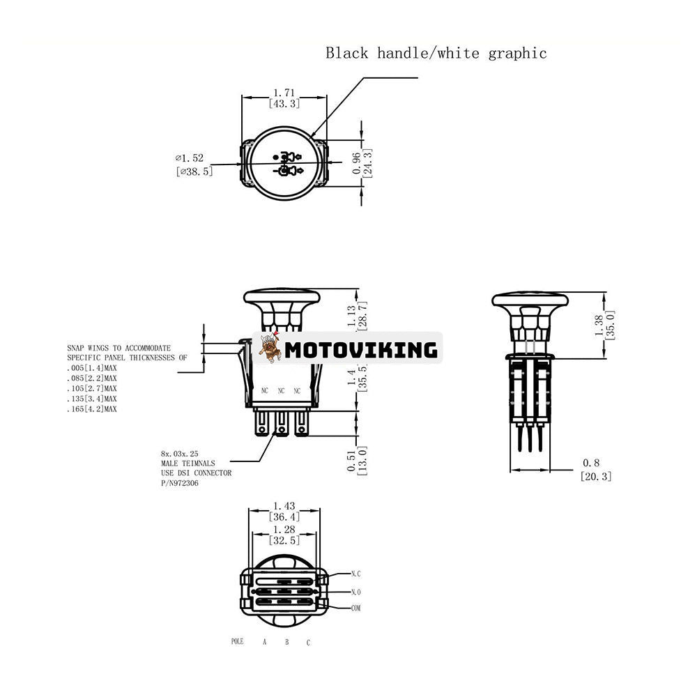 PTO Switch 582107601 107601 582107604 för Husqvarna Craftsman GT48 TC238 GT2254 LGT2554 LGT2654 YT42 YT46 YT48 YTH2348 YTH24 YTH2448 TC TS Series