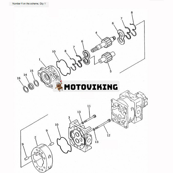 För Komatsu hjullastare WA600-1-A Hydraulpump 705-56-44000 705-56-44001 705-56-44010