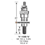 3 ST Glödstift 129155-77801 för Yanmar motor 3TN75 3TNA75 3TNT5U 3T70B-NAC Traktor F18 F18X F20 FX18 FX20