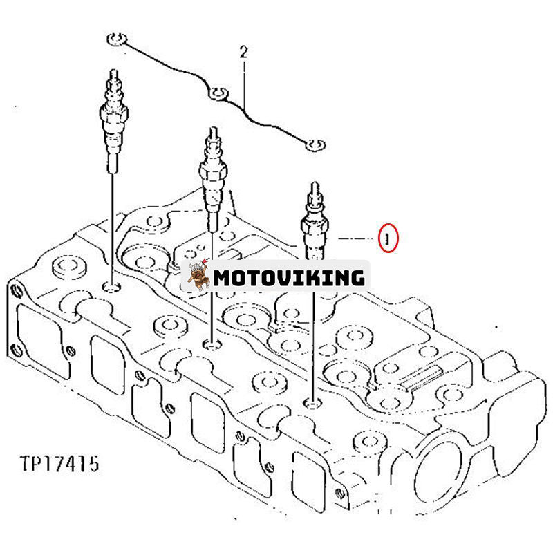3 ST Glödstift AT110814 för Yanmar Engine 3TNE74 John Deere Grävmaskin 15 Traktor 2210 4010 4100 4110 670 770