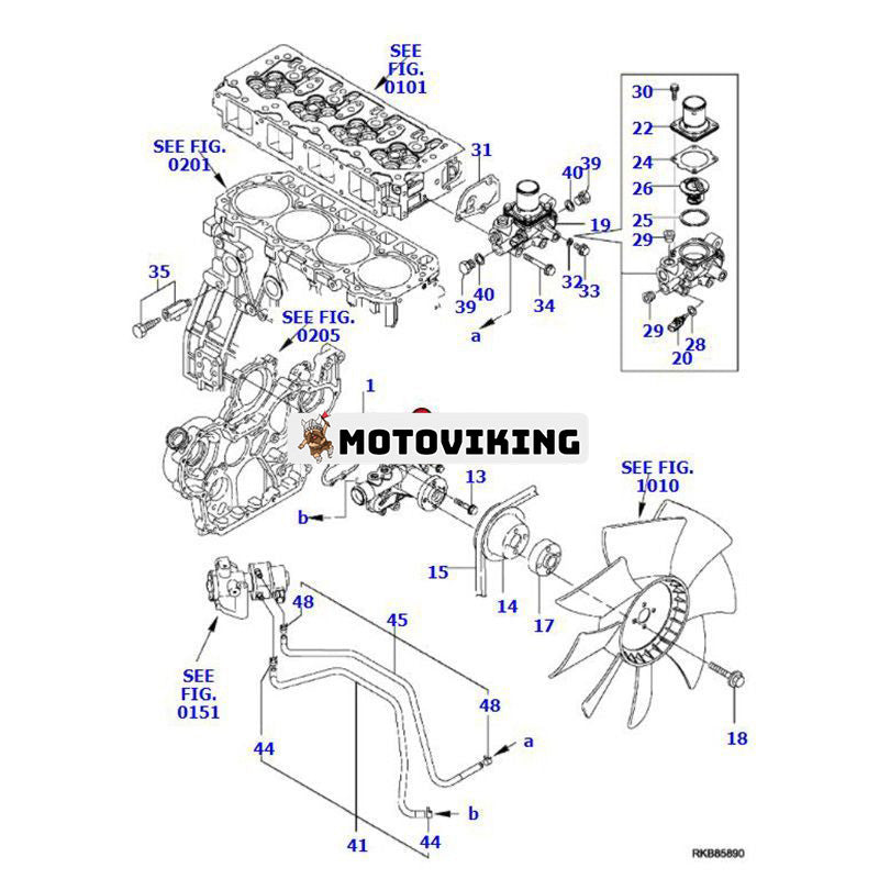 Vattenpump 129948-42100 för Yanmar Engine 4TNV98 4TNV98T Komatsu grävmaskin PC80MR-3