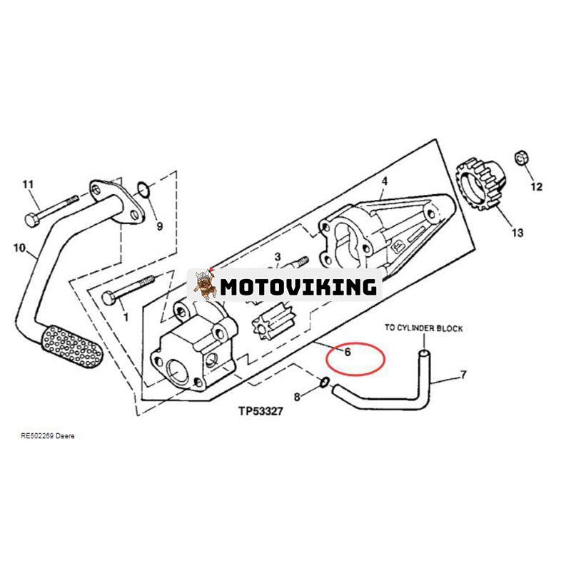 Oljepump RE502269 för John Deere traktor 2541 3310 3410 5210 5310 5403 5410 5520 6020