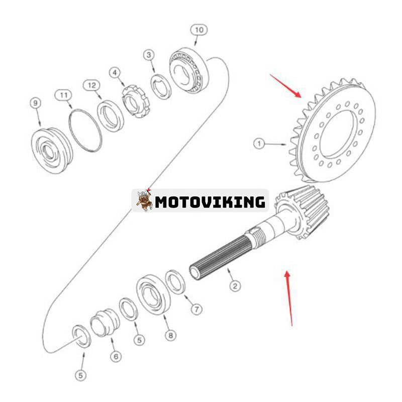 Ring & Pinion Gear Set 175956A1 för CASE Grävskopa 570MXT 580L 580M 580SL Gaffeltruck 570LXT 585G 586G 588G