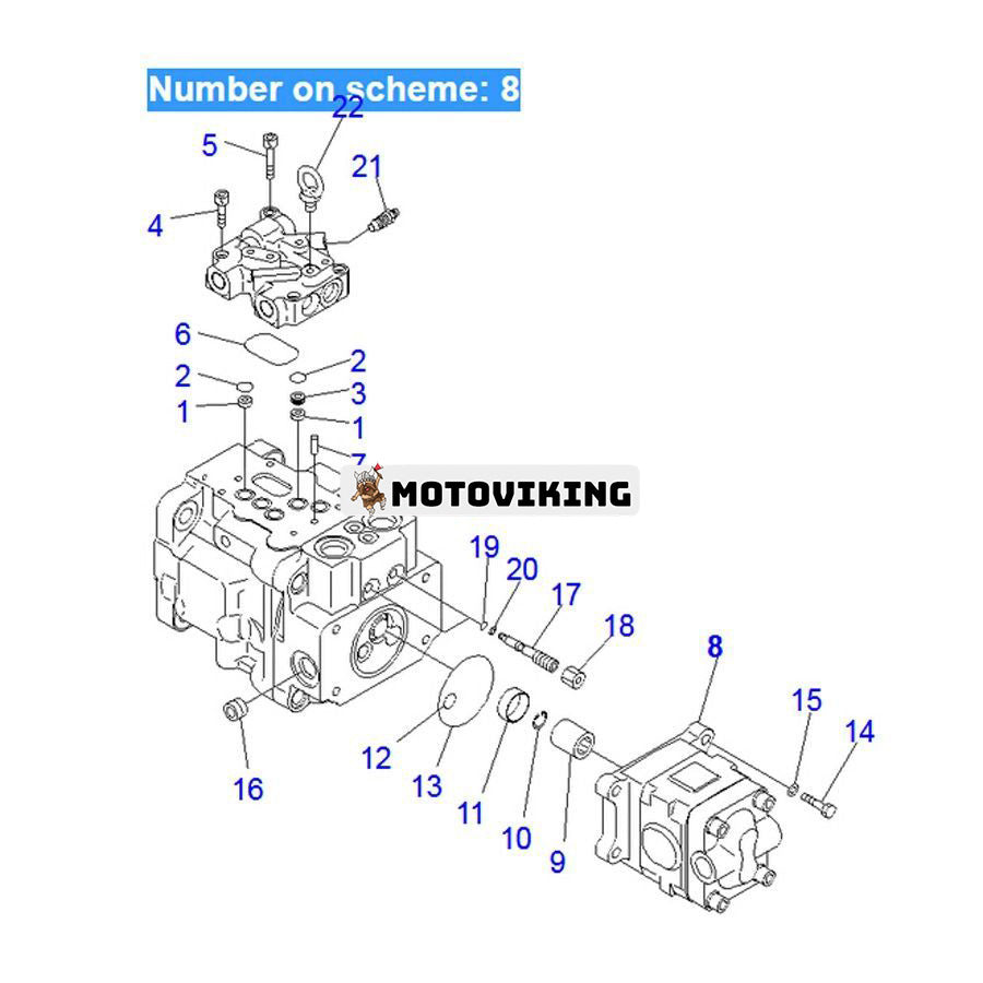 För Komatsu Grävmaskin PC40MR-1 PC40MRX-1 PC45MR-1 PC45MRX-1 Pilotpump 708-3S-04531