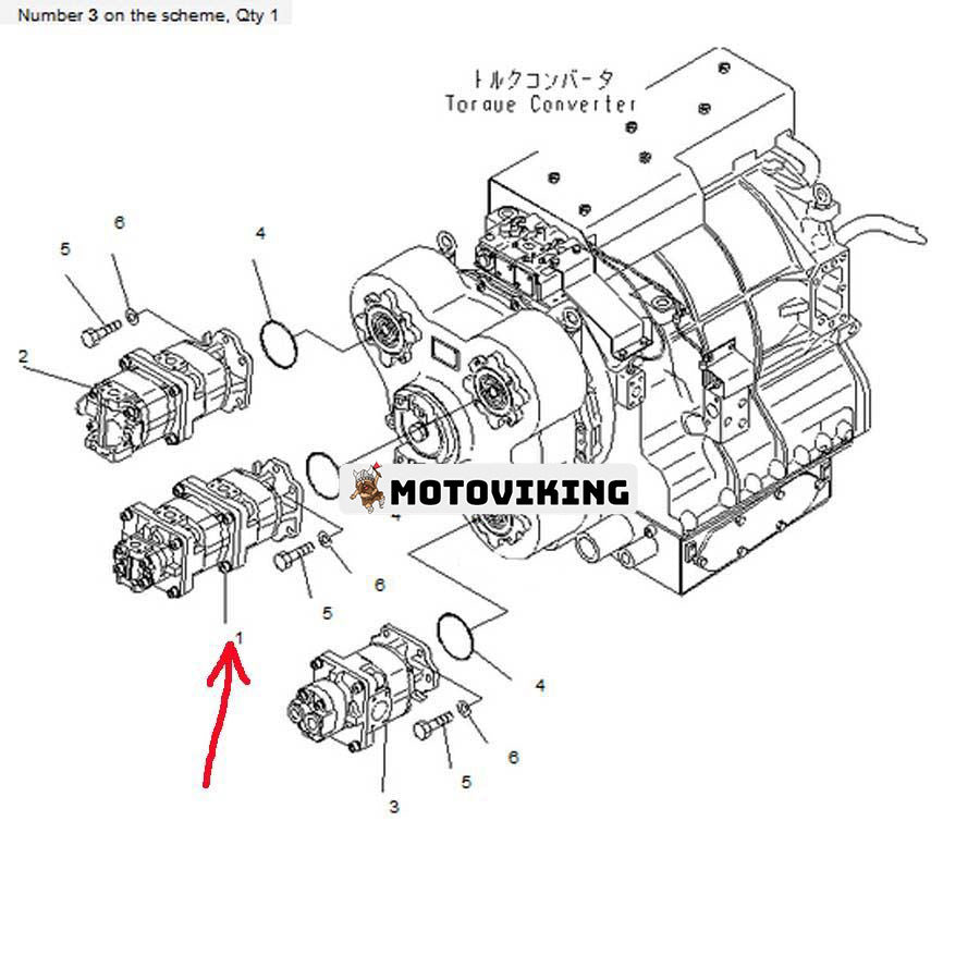 Hydraulpump 705-56-34630 för Komatsu Dump Truck HD605-7 HD465-7