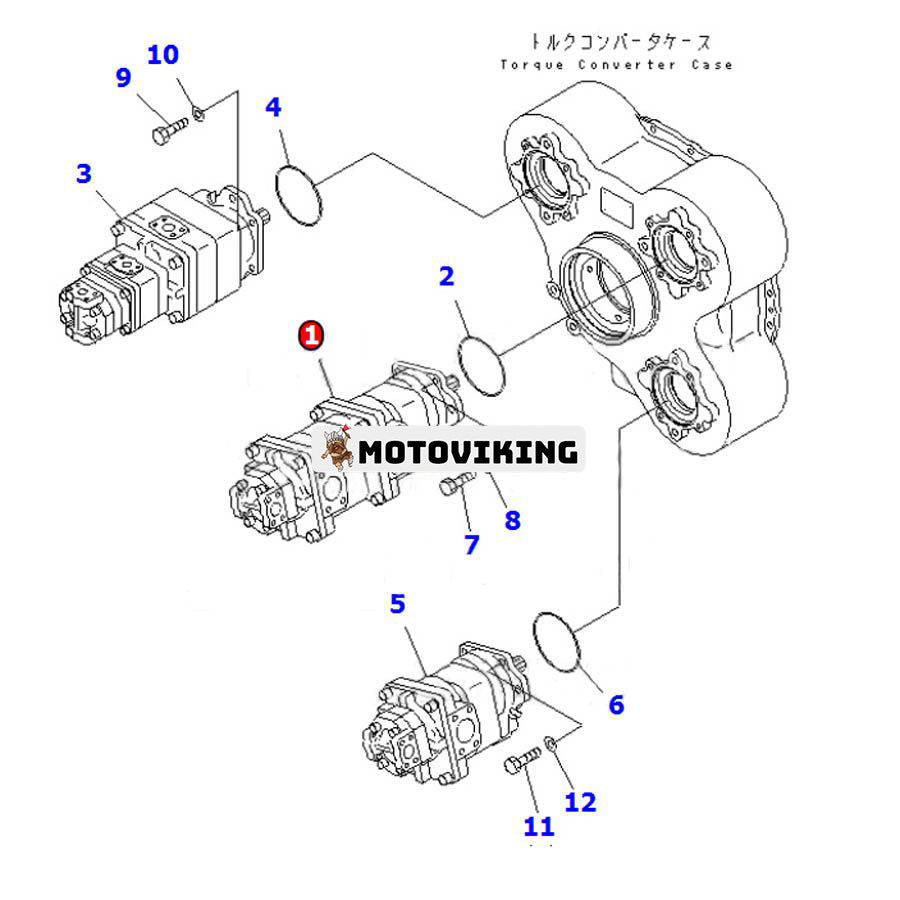 För Komatsu dumper HM350-1 HM350-1L Hydraulisk växelpump 705-56-34590