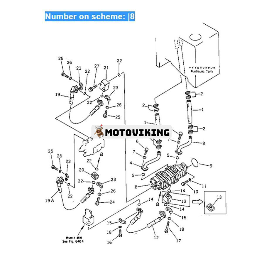 För Komatsu hjullastare WA300-1 Hydraulisk kugghjulspump 705-55-34090 705-55-34110