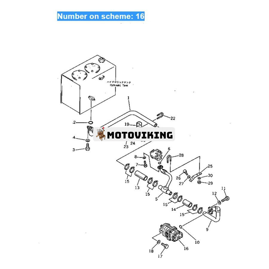 För Komatsu grävmaskin PC40-3 Hydraulisk kugghjulspump 705-54-20010