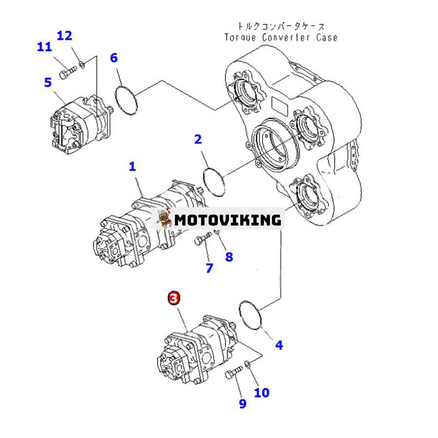 För Komatsu dumper HM350-1 HM350-1L Hydraulisk kugghjulspump 705-52-31210