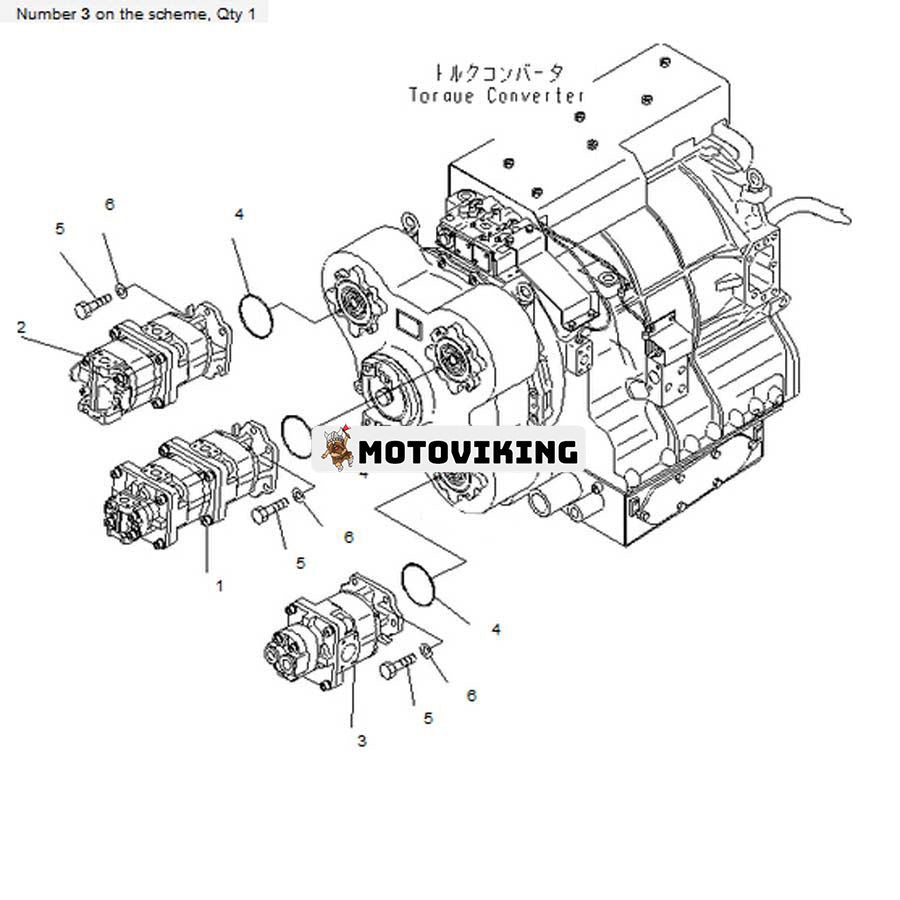 För Komatsu Dump Truck HD605-7 HD465-7 Hydraulpump 705-52-31170