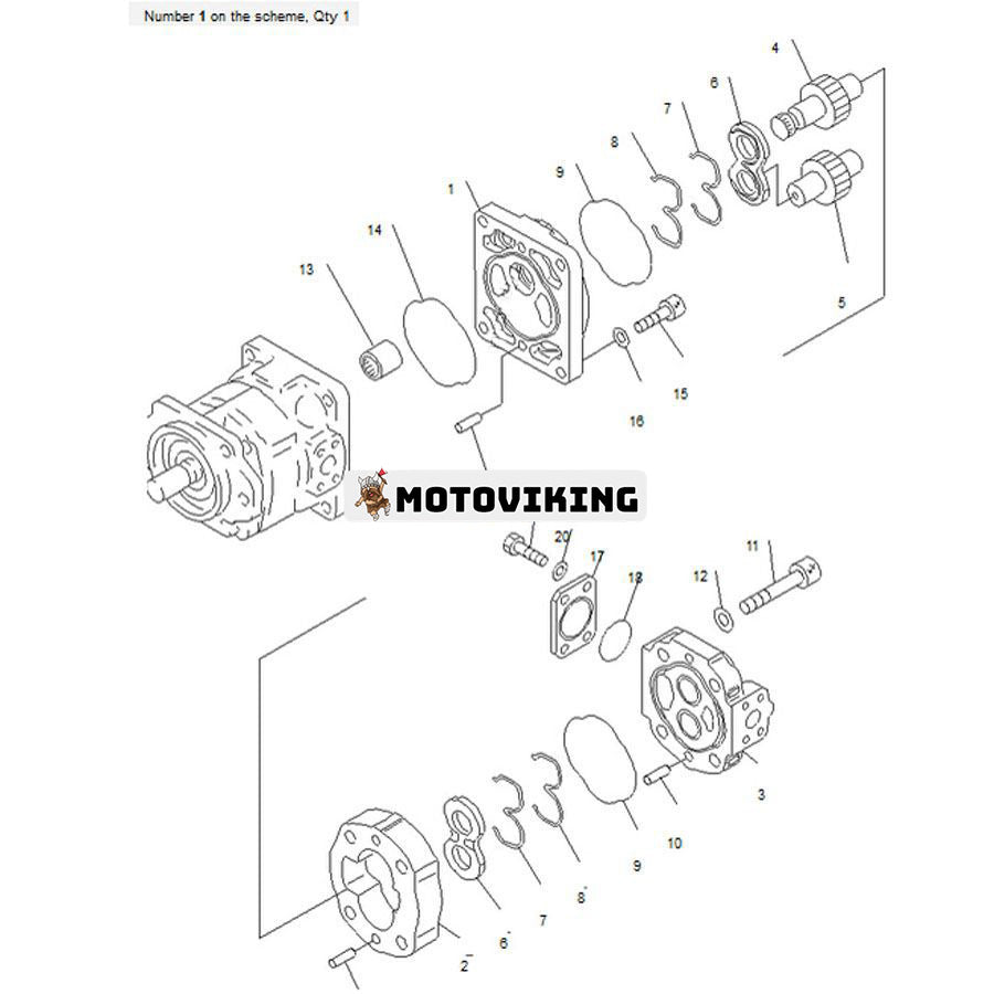 För Komatsu Dump Truck HD255-5 Hydraulpump 705-52-30360