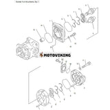 För Komatsu hjullastare WA400-3A-S WA400-3-X WA400-3-H WA420-3 Hydraulpump 705-52-30360