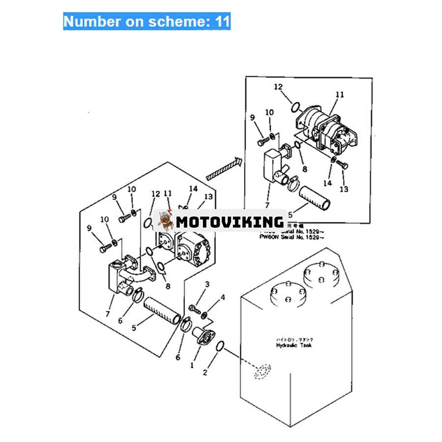 För Komatsu Grävmaskin PW60-1 Hydraulpump 705-52-20010