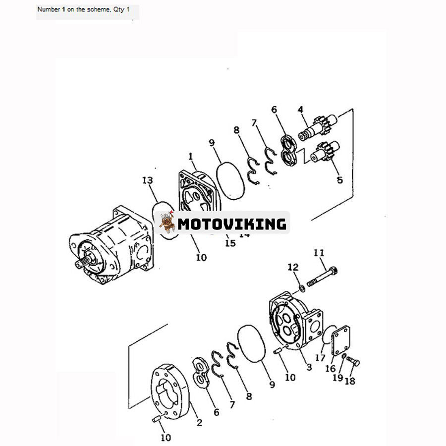 Hydraulpump 705-51-20370 för Komatsu Engine S6D125-2 Bulldozer D60P-12 D65E-12 D65EX-12 D65P-12 D65PX-12 D70LE-12 D85ESS-2