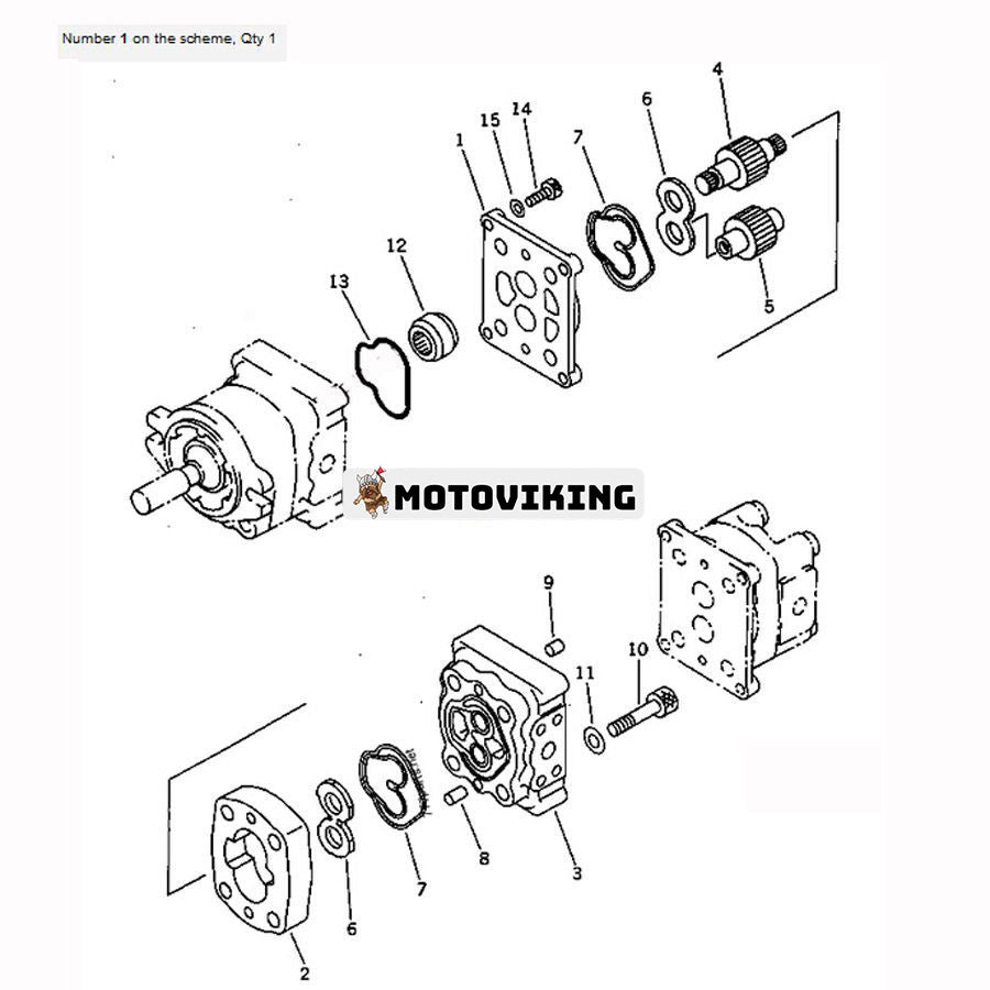 För Komatsu grävmaskin PC20-7 PC10-7 PC15-3 Hydraulpump 705-41-08070