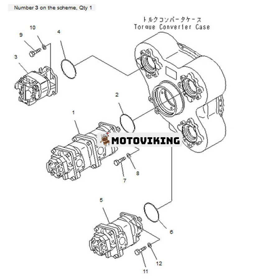 För Komatsu hjullastare WA500-1 Hydraulpump 705-12-40040 705-22-40110