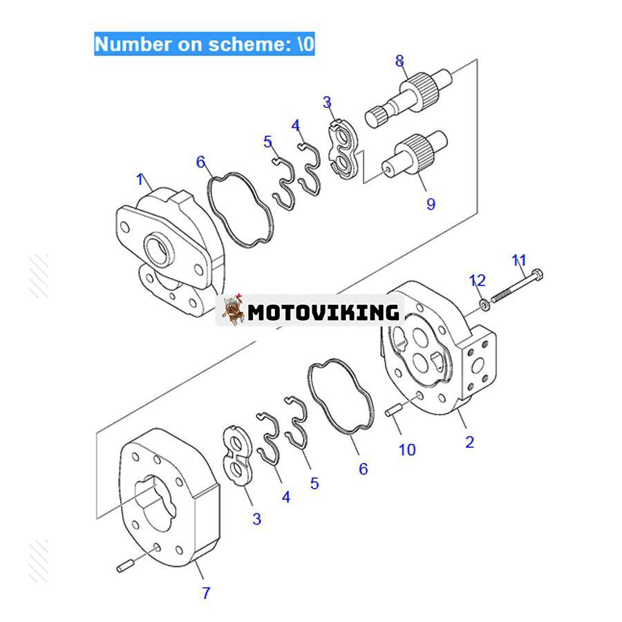 För Komatsu grävmaskin PC110R-1 PC75UD-3 PC75US-3 PC75UU-3 PC95R-2 PW110R-1 PW95R-2 kugghjulspump 705-22-30150