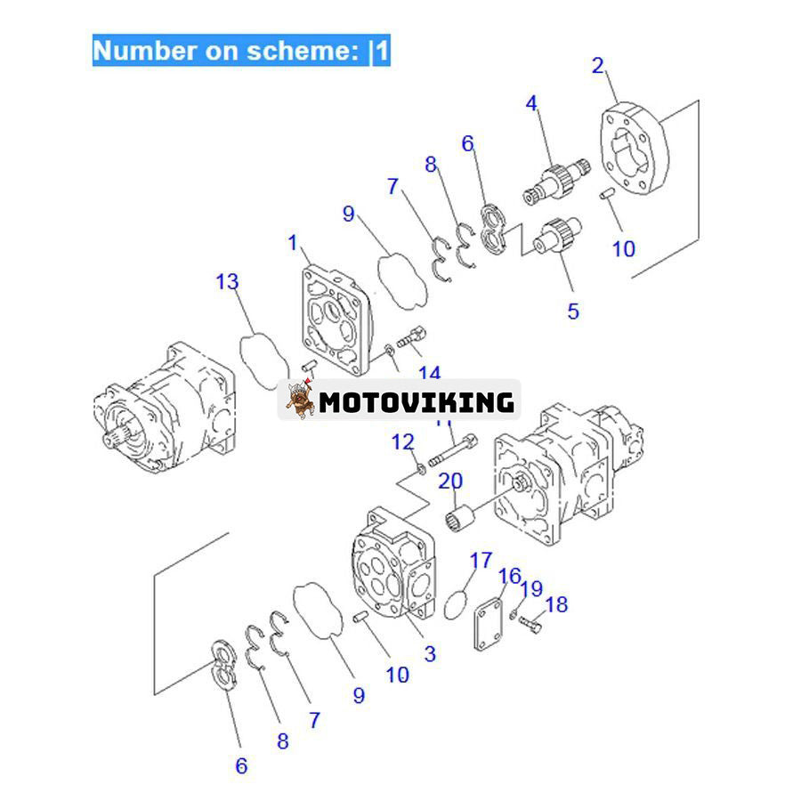 För Komatsu hjullastare WA350-3A WA350-3-X WA380-3 WA380-3MC Hydraulpump 705-13-34340