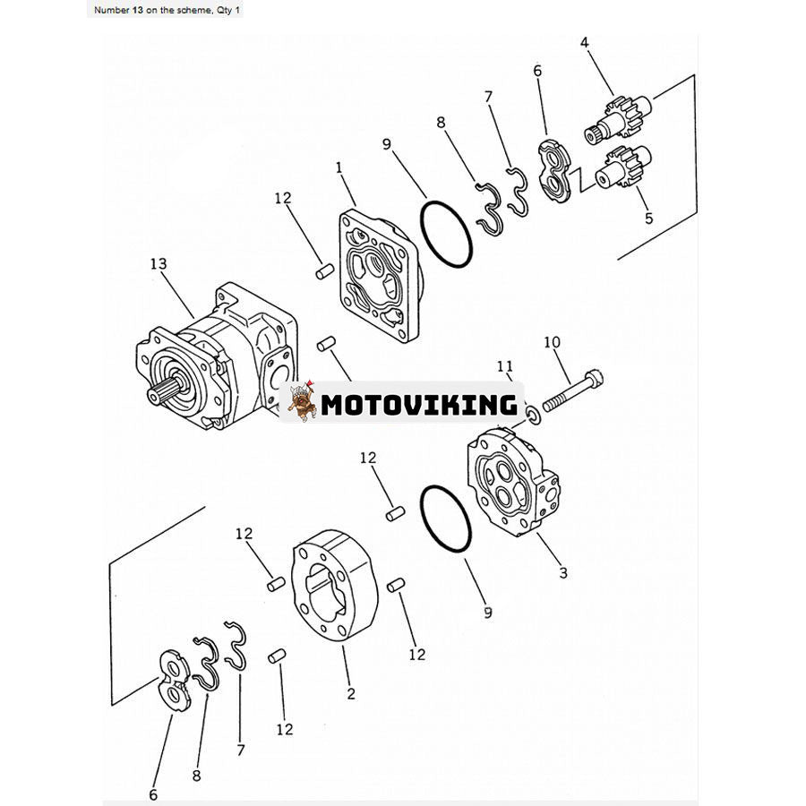 För Komatsu hjullastare WA400-1 WA380-1 WA420-1 Hydraulpump 705-12-38211