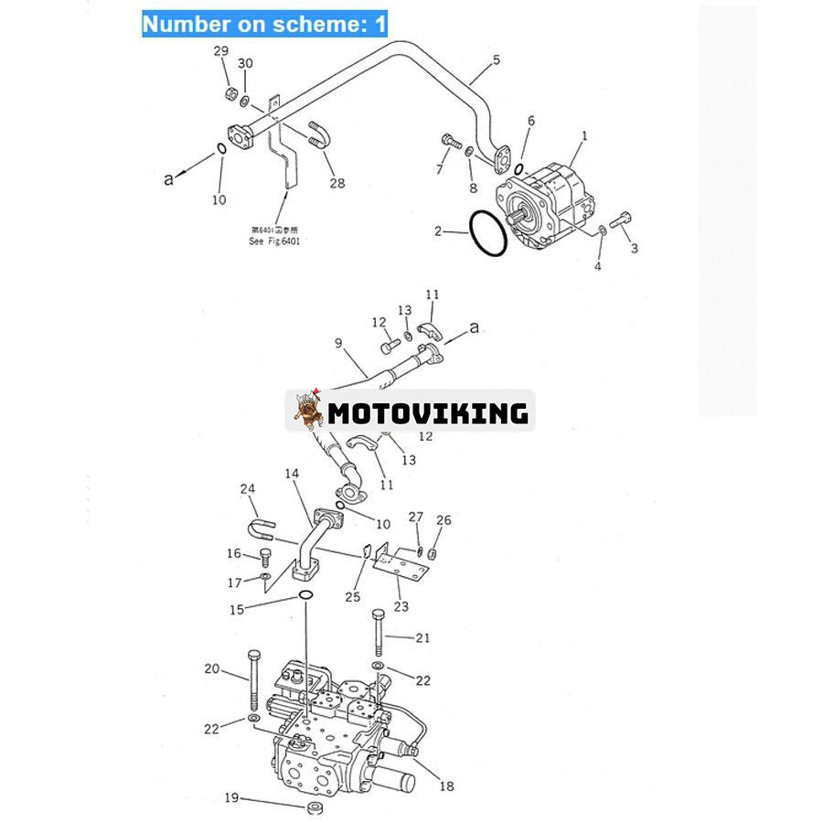 För Komatsu hjullastare WA450-1 WA470-1 Styrpump 705-12-37010