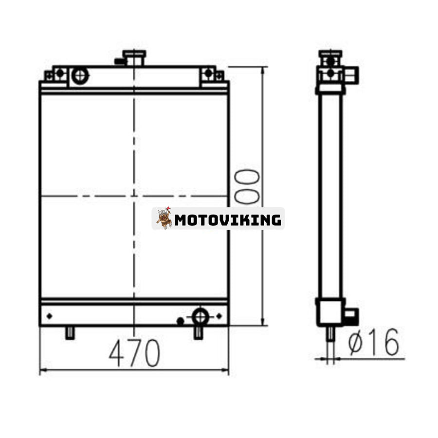 För Kubota Grävmaskin KX151 KX159 Vattentank Kylarkärna ASS'Y