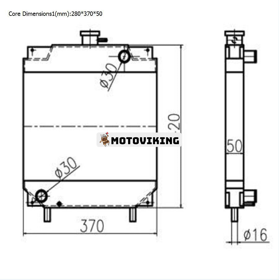 För Kubota Grävmaskin U15 Vattentank Radiator Core ASS'Y