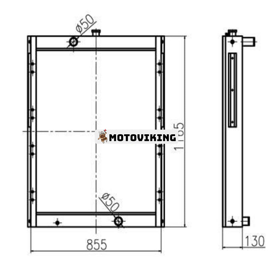 För Doosan Grävmaskin DH258-7 Vattentank Radiator ASS'Y