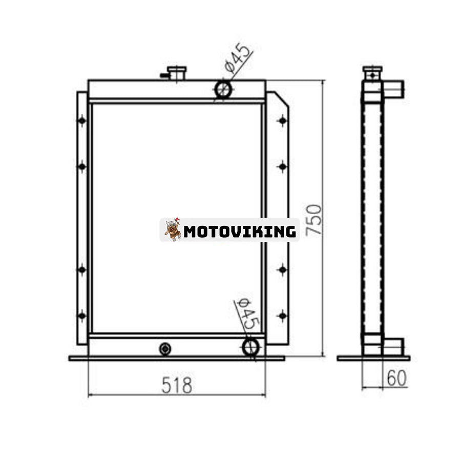 För Doosan Grävmaskin DH70 Vattentank Radiator ASS'Y